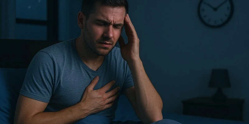 hombre con ansiedad nocturna