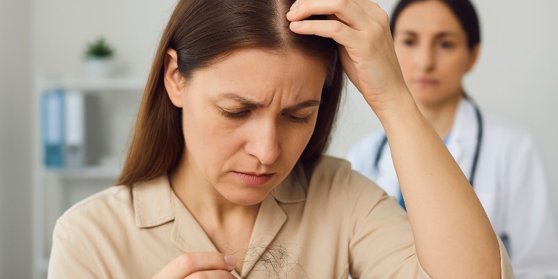 mujer con efluvio telógeno