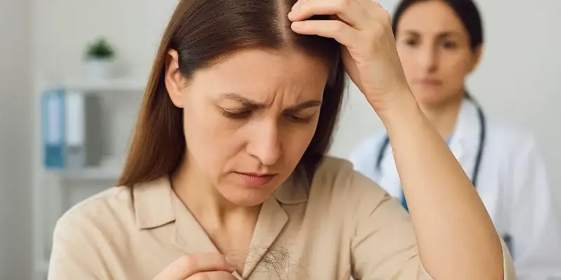 mujer con efluvio telógeno