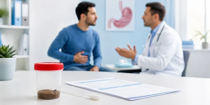 paciente en consulta de digestivo