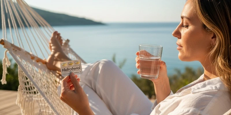 mujer tomando hidroferol