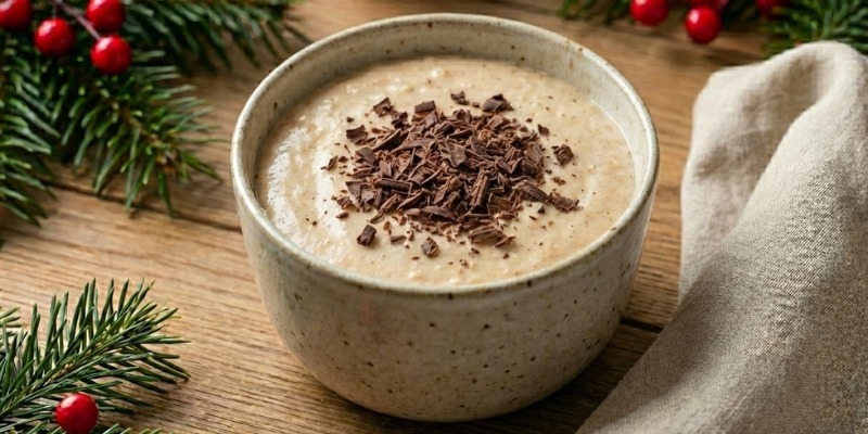 Mousse de castañas, vainilla y chocolate negro