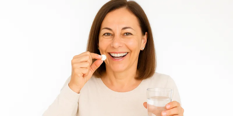 mujer tomando almax