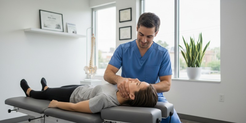 Quiropráctico en consulta