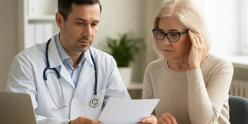 médico revisando tirosina